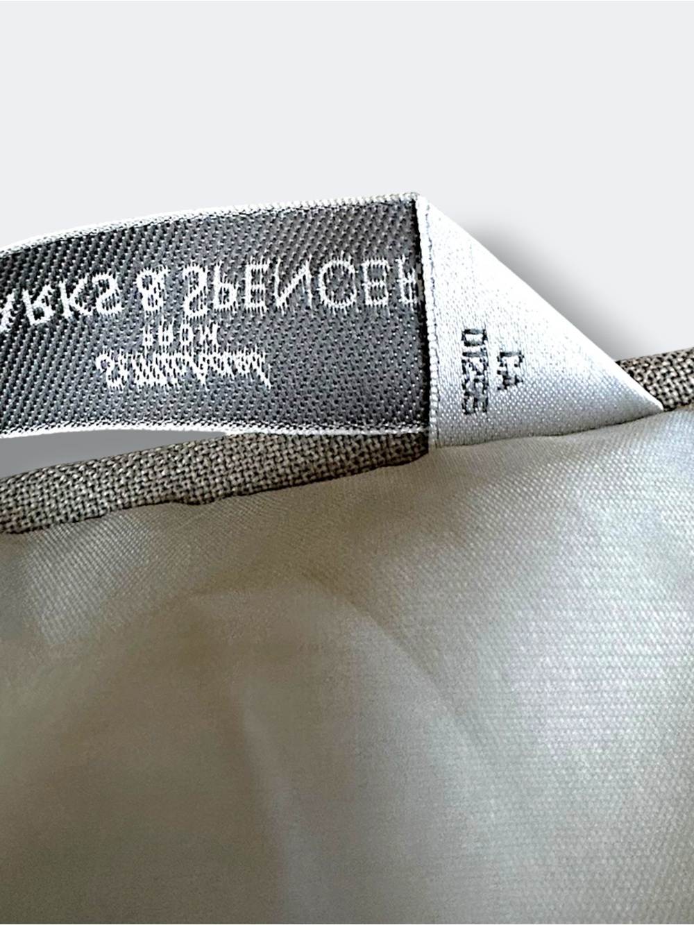 Vintage 1994 Marks & Spencer Sage Grey Wool Pinstripe Midi Skirt - Size 10 / M - Picture 14 of 16